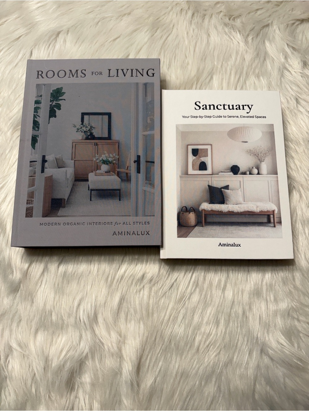 Sanctuary and Rooms for Living Book Set - White & Gray Covers